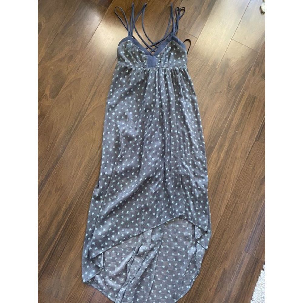 BCBGeneration XXS whimsical star blue high low midi dress